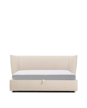 Load image into Gallery viewer, Arvian beige chenille removable-cover bed with ottoman base for a 180 x 200 cm mattress