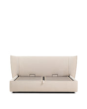 Load image into Gallery viewer, Arvian beige chenille removable-cover bed with ottoman base for a 180 x 200 cm mattress - image 3