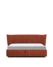 Load image into Gallery viewer, Arvian terracotta chenille removable-cover bed with ottoman base for a 180 x 200 cm mattress