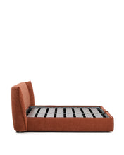 Load image into Gallery viewer, Arvian terracotta chenille removable-cover bed with ottoman base for a 180 x 200 cm mattress - image 3