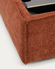 Load image into Gallery viewer, Arvian terracotta chenille removable-cover bed with ottoman base for a 180 x 200 cm mattress - image 12