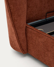 Load image into Gallery viewer, Arvian terracotta chenille removable-cover bed with ottoman base for a 180 x 200 cm mattress - image 14