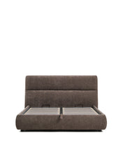 Load image into Gallery viewer, Dafra dark brown chenille removable-cover bed with ottoman base for a 160 x 200 cm mattress - image 3
