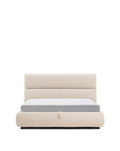 Load image into Gallery viewer, Dafra beige chenille removable-cover bed with ottoman base for 160 x 200 cm mattress