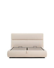 Load image into Gallery viewer, Dafra beige chenille removable-cover bed with ottoman base for 160 x 200 cm mattress - image 3