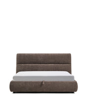 Load image into Gallery viewer, Dafra dark brown chenille removable-cover bed with ottoman base for a 180 x 200 cm mattress