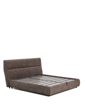 Load image into Gallery viewer, Dafra dark brown chenille removable-cover bed with ottoman base for a 180 x 200 cm mattress - image 2