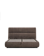Load image into Gallery viewer, Dafra dark brown chenille removable-cover bed with ottoman base for a 180 x 200 cm mattress - image 3