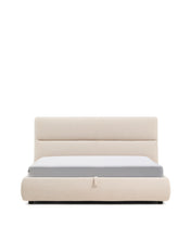 Load image into Gallery viewer, Dafra beige chenille removable-cover bed with ottoman base for 180 x 200 cm mattress