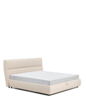 Load image into Gallery viewer, Dafra beige chenille removable-cover bed with ottoman base for 180 x 200 cm mattress - image 2