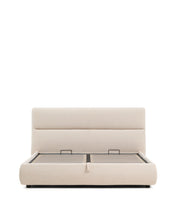 Load image into Gallery viewer, Dafra beige chenille removable-cover bed with ottoman base for 180 x 200 cm mattress - image 3