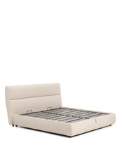 Load image into Gallery viewer, Dafra beige chenille removable-cover bed with ottoman base for 180 x 200 cm mattress - image 4