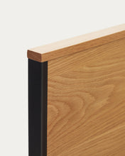 Load image into Gallery viewer, Taiana oak wood veneer bed with steel legs in a black finish, 160 x 200 cm - image 8