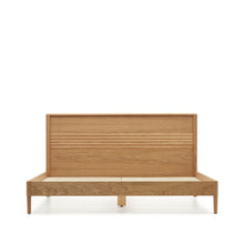 Load image into Gallery viewer, Lenon oak wood and veneer bed for 160 x 200 cm mattress, FSC MIX Credit