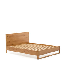 Load image into Gallery viewer, Alguema bed in oak veneer with natural finish for 160 x 200cm mattress - image 4