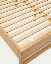 Load image into Gallery viewer, Alguema bed in oak veneer with natural finish for 160 x 200cm mattress - image 12