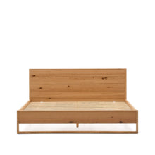 Load image into Gallery viewer, Alguema bed in oak veneer with natural finish for 180 x 200cm mattress