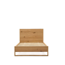 Load image into Gallery viewer, Alguema bed in oak veneer with natural finish for 90 x 190cm mattress