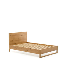 Load image into Gallery viewer, Alguema bed in oak veneer with natural finish for 90 x 190cm mattress - image 4