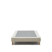 Load image into Gallery viewer, Ofelia base with ecru removable cover and solid beech wooden legs for a 90 x 200 cm mattress FSC Mix Credit