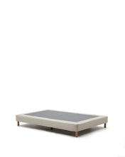 Load image into Gallery viewer, Ofelia base with ecru removable cover and solid beech wooden legs for a 90 x 200 cm mattress FSC Mix Credit - image 4