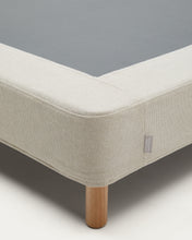 Load image into Gallery viewer, Ofelia base with ecru removable cover and solid beech wooden legs for a 90 x 200 cm mattress FSC Mix Credit - image 6