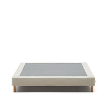 Load image into Gallery viewer, Ofelia base with ecru removable cover and solid beech wooden legs for a 160 x 200 cm mattress