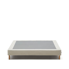 Load image into Gallery viewer, Ofelia base with ecru removable cover and solid beech wooden legs for a 160 x 200 cm mattress - image 2