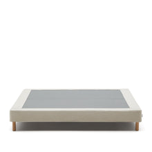 Load image into Gallery viewer, Ofelia base with ecru removable cover and solid beech wooden legs for a 180 x 200 cm mattress FSC Mix Credit