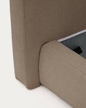 Load image into Gallery viewer, Blok brown bed with removable cover for 160 x 200cm mattress FSC Mix Credit - image 7