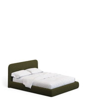 Load image into Gallery viewer, Martina bed with removable cover in dark green bouclé fabric for 160 x 200cm mattress FSC Mix Credit - image 2