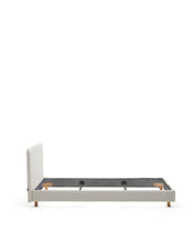 Load image into Gallery viewer, Pearl chenille Valma bed with removable cover and solid beech wood legs for a 90 x 200 cm mattress - image 3