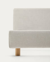 Load image into Gallery viewer, Pearl chenille Valma bed with removable cover and solid beech wood legs for a 90 x 200 cm mattress - image 6