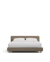 Load image into Gallery viewer, Valma brown chenille bed with removable cover with solid beech wood legs for 160 x 200cm mattress