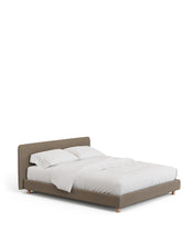 Load image into Gallery viewer, Valma brown chenille bed with removable cover with solid beech wood legs for 160 x 200cm mattress - image 2
