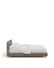 Load image into Gallery viewer, Valma brown chenille bed with removable cover with solid beech wood legs for 160 x 200cm mattress - image 3