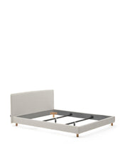 Load image into Gallery viewer, Pearl chenille Valma bed with removable cover and solid beech wood legs for a 160 x 200 cm mattress - image 2