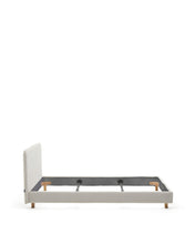 Load image into Gallery viewer, Pearl chenille Valma bed with removable cover and solid beech wood legs for a 160 x 200 cm mattress - image 3