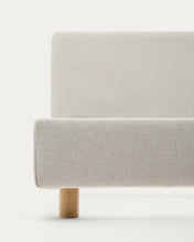Load image into Gallery viewer, Pearl chenille Valma bed with removable cover and solid beech wood legs for a 160 x 200 cm mattress - image 7