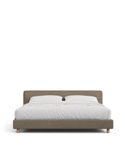 Load image into Gallery viewer, Valma brown chenille bed with removable cover with solid beech wood legs for 180 x 200cm mattress