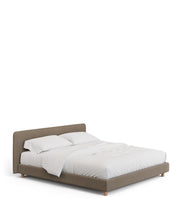 Load image into Gallery viewer, Valma brown chenille bed with removable cover with solid beech wood legs for 180 x 200cm mattress - image 2