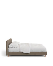 Load image into Gallery viewer, Valma brown chenille bed with removable cover with solid beech wood legs for 180 x 200cm mattress - image 3