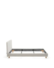 Load image into Gallery viewer, Pearl chenille Valma bed with removable cover and solid beech wood legs for a 180 x 200 cm mattress - image 3