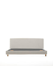 Load image into Gallery viewer, Pearl chenille Valma bed with removable cover and solid beech wood legs for a 180 x 200 cm mattress - image 4