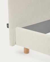 Load image into Gallery viewer, Pearl chenille Valma bed with removable cover and solid beech wood legs for a 180 x 200 cm mattress - image 8