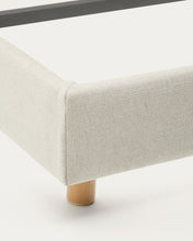 Load image into Gallery viewer, Pearl chenille Valma bed with removable cover and solid beech wood legs for a 180 x 200 cm mattress - image 9