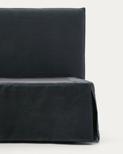Load image into Gallery viewer, Anthracite grey linen and cotton Jaira bed with removable cover for a 180 x 200 cm FSC Mix Credit mattress - image 7