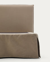 Load image into Gallery viewer, Jaira bed with removable linen and cotton cover in taupe for a 180 x 200 cm FSC Mix Credit mattress - image 7
