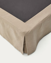 Load image into Gallery viewer, Jaira linen and cotton bed base cover in taupe for a 90 x 200 cm mattress - image 2