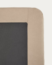 Load image into Gallery viewer, Jaira linen and cotton bed base cover in taupe for a 90 x 200 cm mattress - image 3